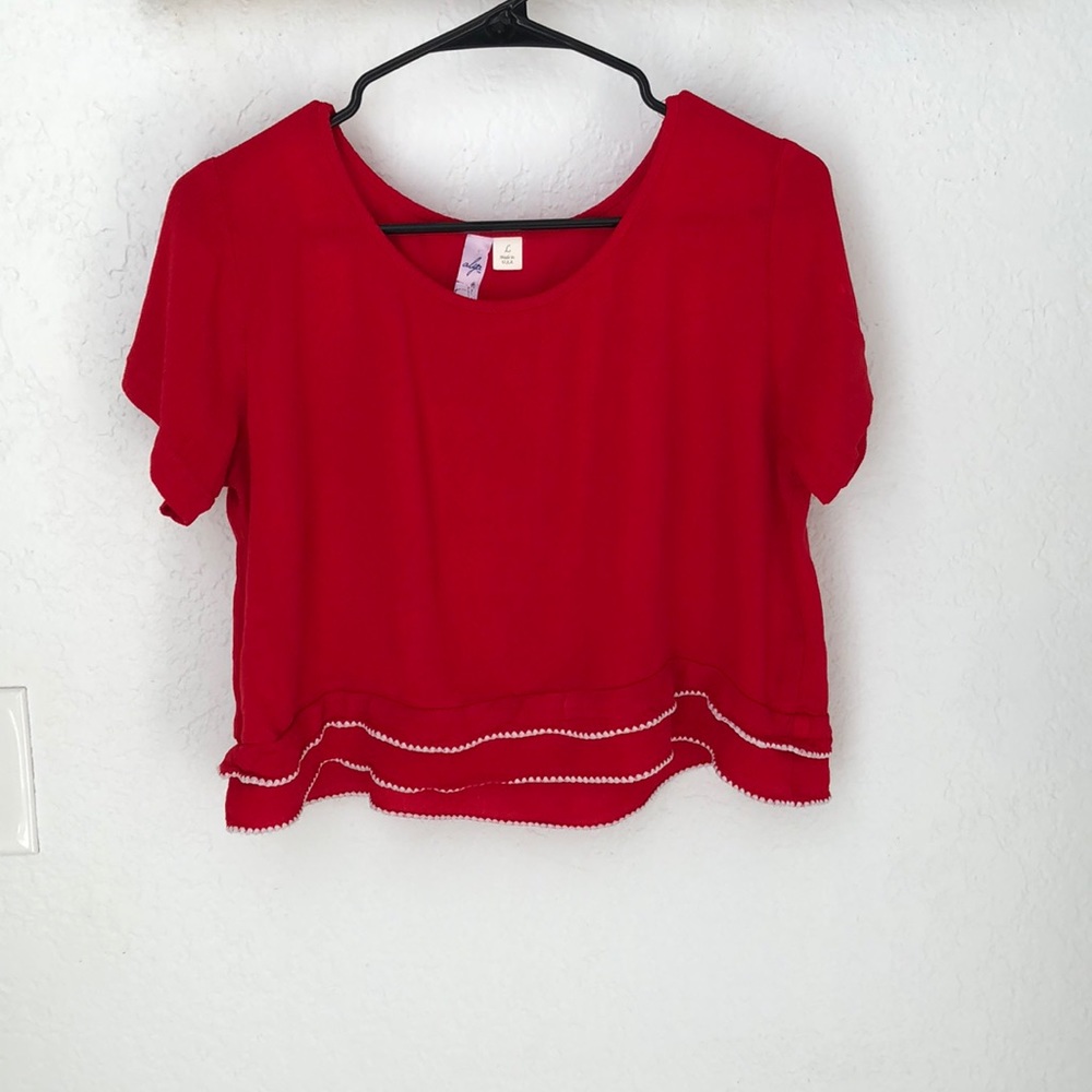 Red Crop top